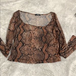 Clear snake print Crop top